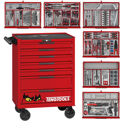 Teng Tools 516 Piece PRO35 26 Inch Wide Red Mixed Mechanics General Hand Tool Kit - TKW26R516T