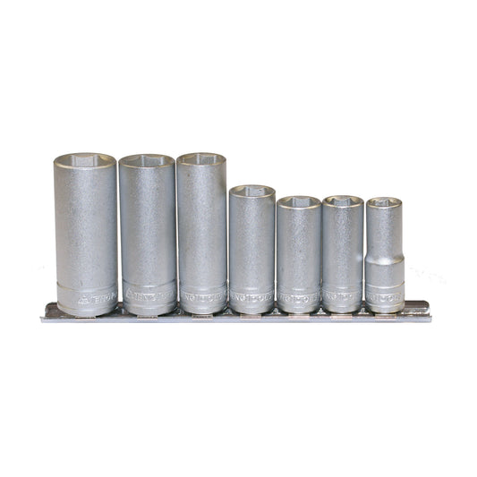 Teng Tools Juego de vasos métricos de 6 puntos y profundidad con accionamiento de 3/8 de pulgada (7 piezas) (10 mm - 19 mm) - M3807