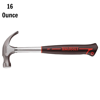 Teng Tools 16 Ounce Lightweight Claw Hammer With Steel Tube And Comfortable Grip - HMCH16A