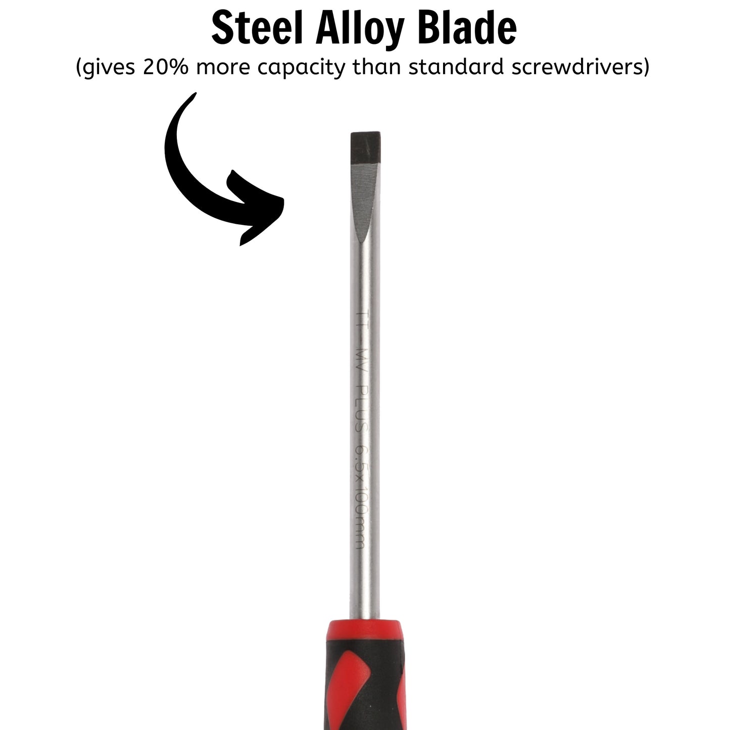 Teng Tools Tournevis à tête fendue de type plat de 6,5 mm / 1/4 pouce x 100 mm / 3,9 pouces de long - MD928N4 