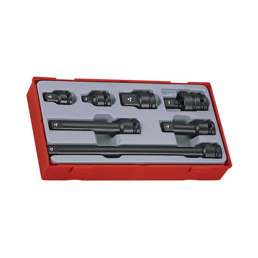 Teng Tools Juego de adaptador ANSI, barra de extensión y accesorios de impacto de 7 piezas con accionamiento de 1/2 pulgada - TT9207A