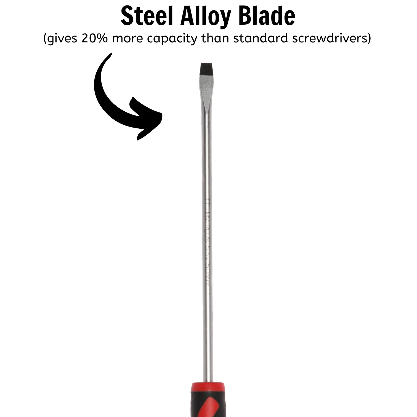 Teng Tools Tournevis à tête fendue de type plat de 5,5 mm / 7/32 pouces x 150 mm / 5,9 pouces de long - MD923N 