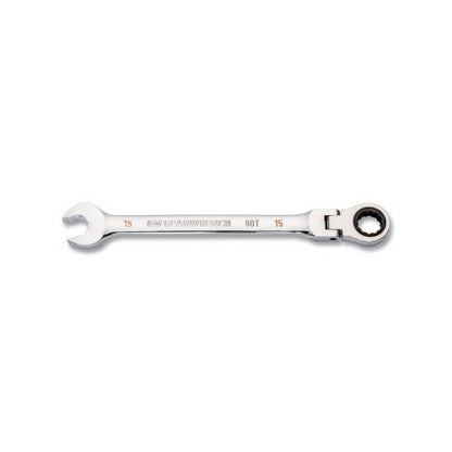 Gearwrench 90-Tooth 12 Point Flex Head Ratcheting Combination Wrench, Metric, 15 Mm - 1 per EA - 86715