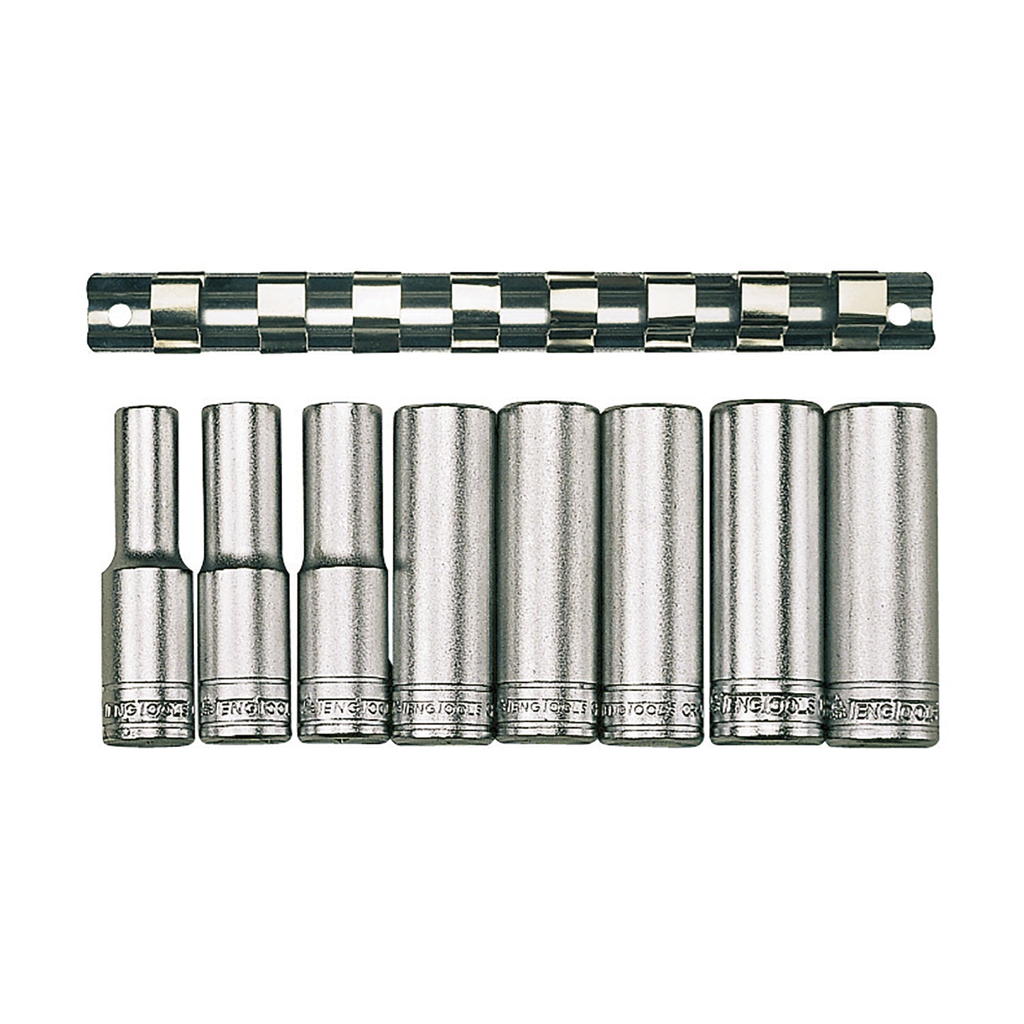 Teng Tools Juego de vasos métricos de profundidad de 12 puntos con accionamiento de 1/2 pulgada, 8 piezas (13 mm - 24 mm) - M1207