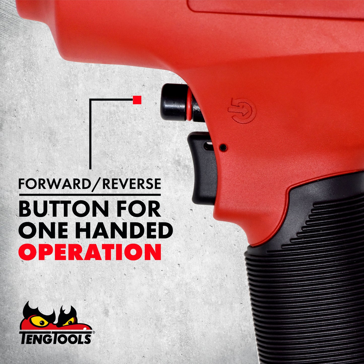 Teng Tools Pistolet à clé à chocs pneumatique en aluminium à couple élevé réversible à entraînement carré de 1/2 pouce - ARWM12