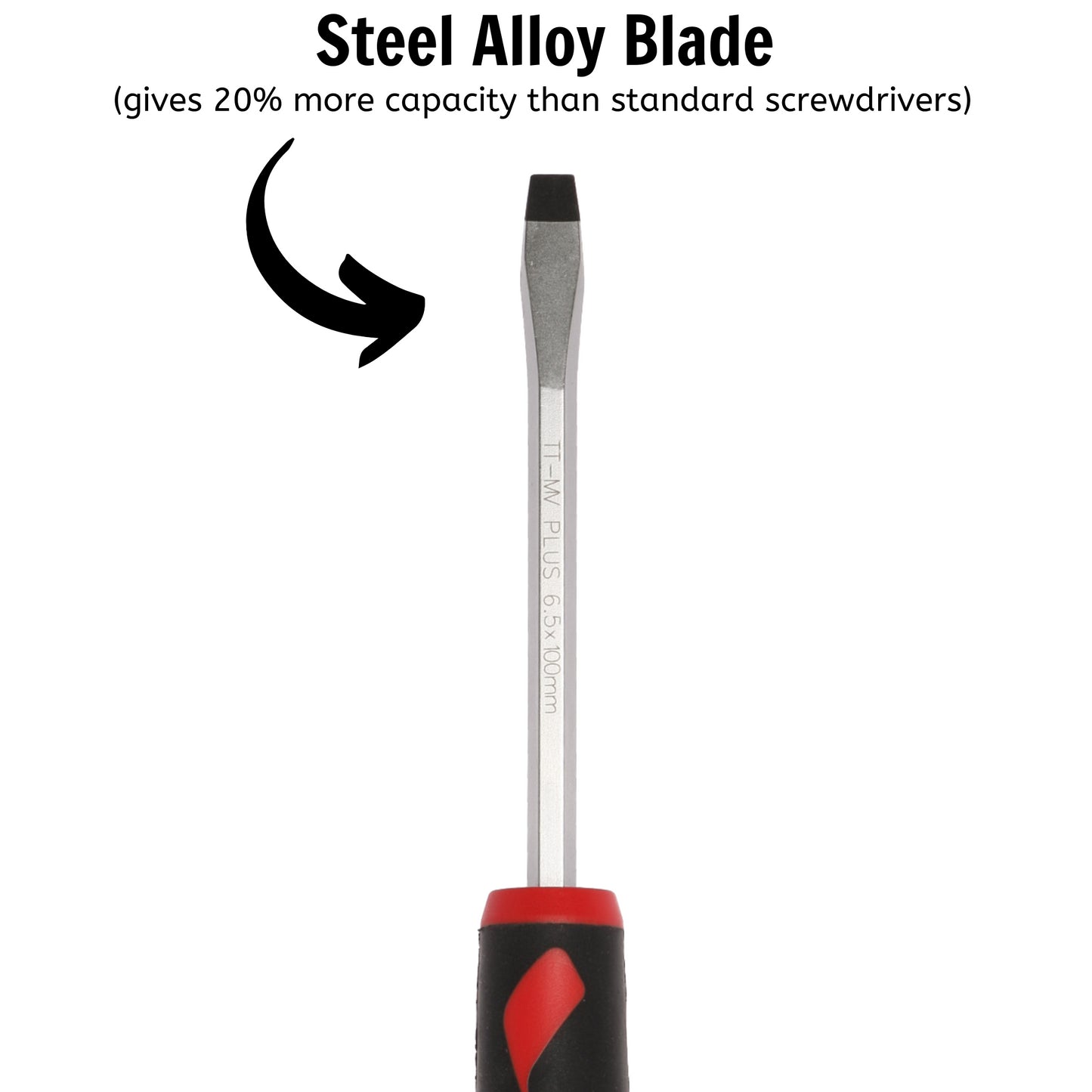 Teng Tools Destornillador de cabeza ranurada de tipo plano de 6,5 mm / 1/4 pulgadas x 100 mm / 3,9 pulgadas de largo - MD932N