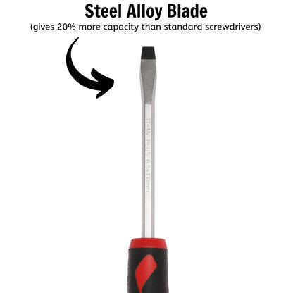 Teng Tools Destornillador de cabeza ranurada de tipo plano de 6,5 mm / 1/4 pulgadas x 100 mm / 3,9 pulgadas de largo - MD932N