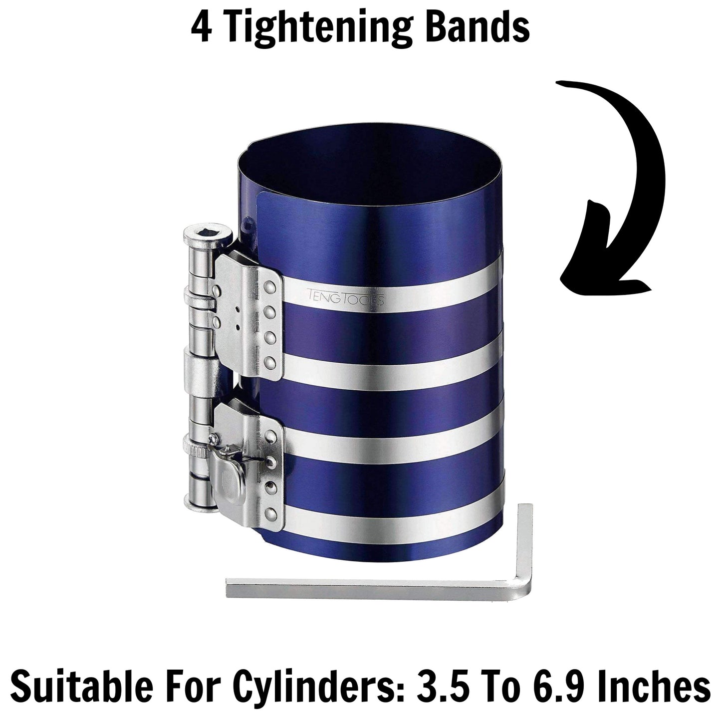 Teng Tools AT020 Outil de moteur de compresseur de segment de piston automobile avec vis de sécurité réglables
