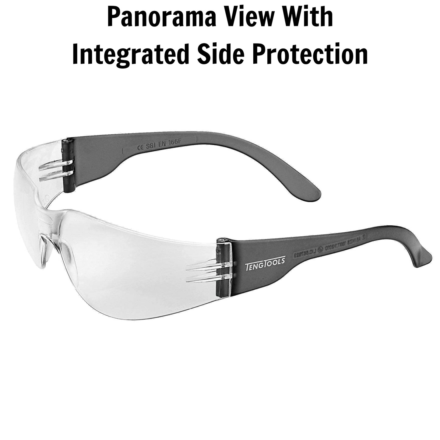 Teng Tools - Lunettes de sécurité résistantes aux rayures avec verres transparents et protection latérale - SG960A