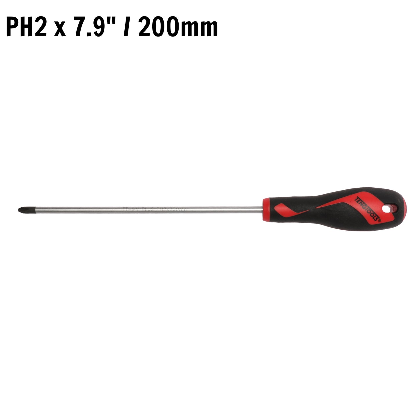 Teng Tools Destornillador Phillips de cabeza PH2 x 7,9 pulgadas/200 mm + mango ergonómico y cómodo - MD948N2 