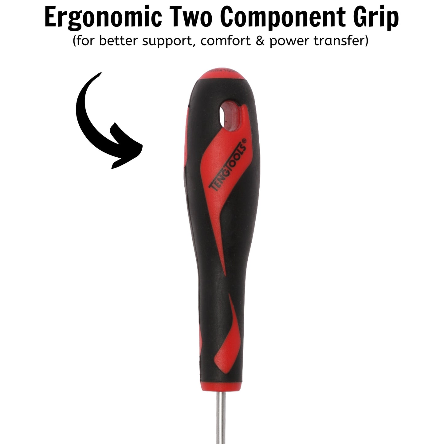 Teng Tools Tournevis à tête fendue de type plat de 3 mm / 1/8 pouces x 100 mm / 3,9 pouces de long - MD920N1 