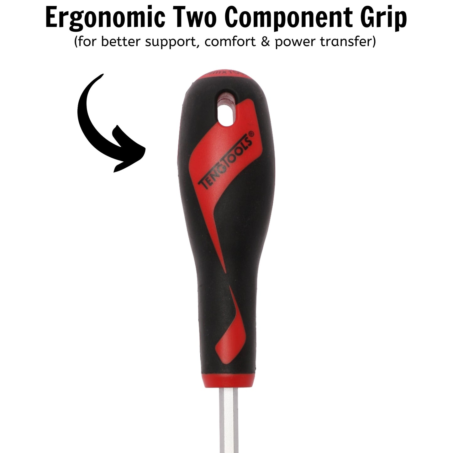 Teng Tools Destornillador de cabeza ranurada de tipo plano de 6,5 mm / 1/4 pulgadas x 150 mm / 5,9 pulgadas de largo - MD932N1 