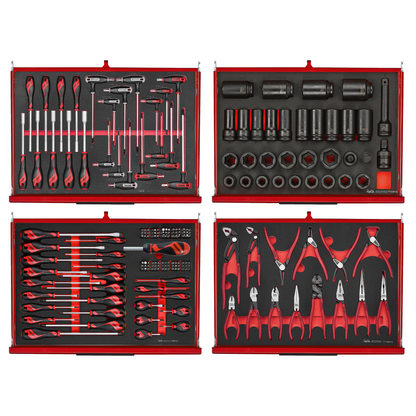 Teng Tools 1133 Piece PRO35 53 Inch Wide Ultimate EVA Foam Red Monster Mega Master Hand Tool Kit - TKS53R1133F