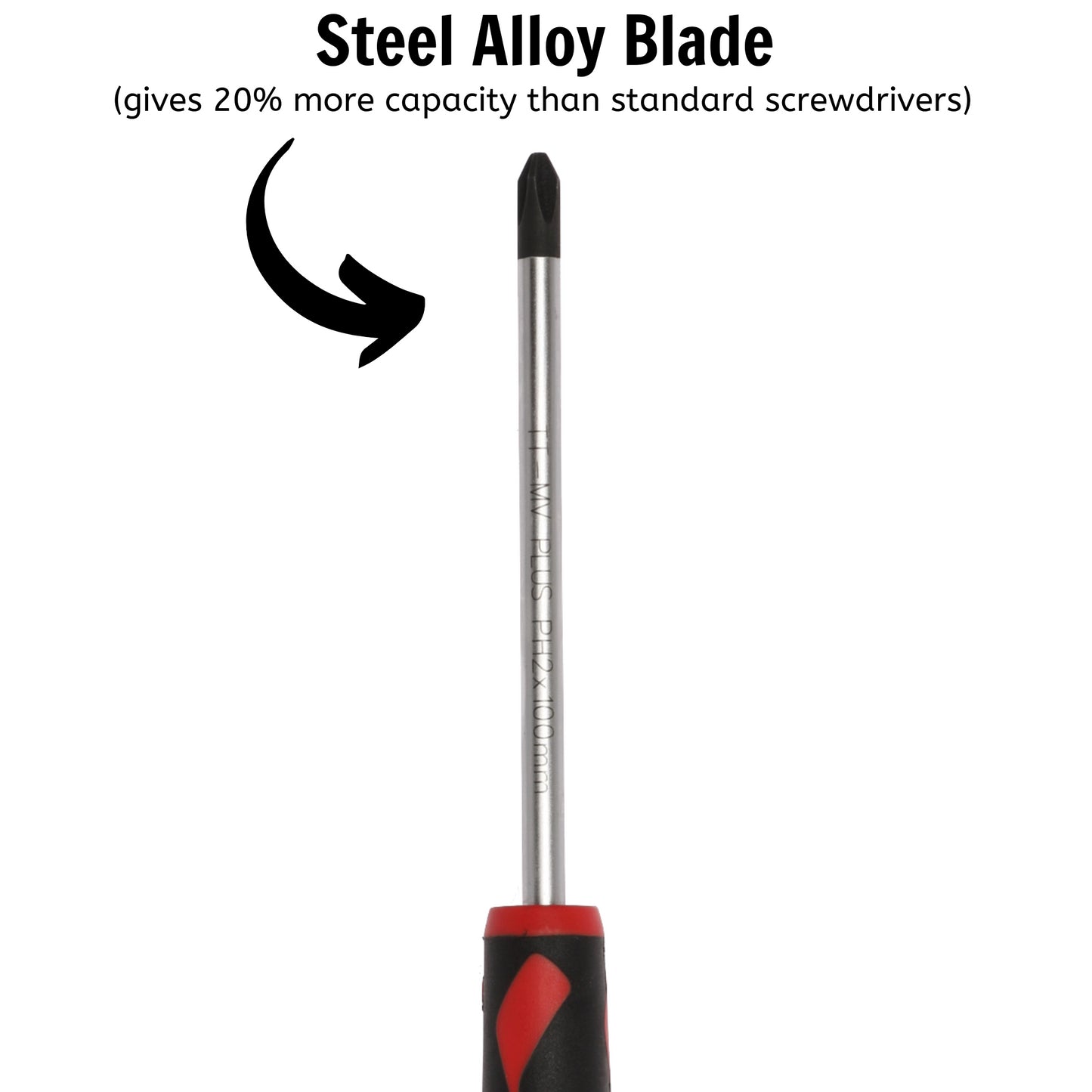 Teng Tools Destornillador Phillips de cabeza PH2 x 3,9 pulgadas/100 mm + mango ergonómico y cómodo - MD948N4 