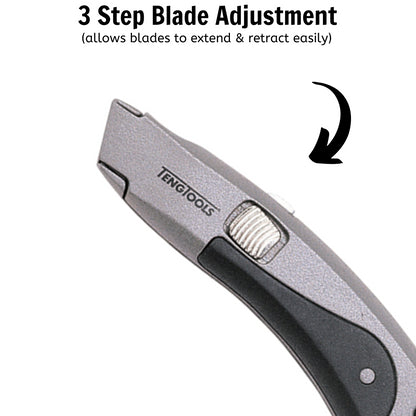 Teng Tools Couteau utilitaire antidérapant robuste avec lame rétractable – 710N