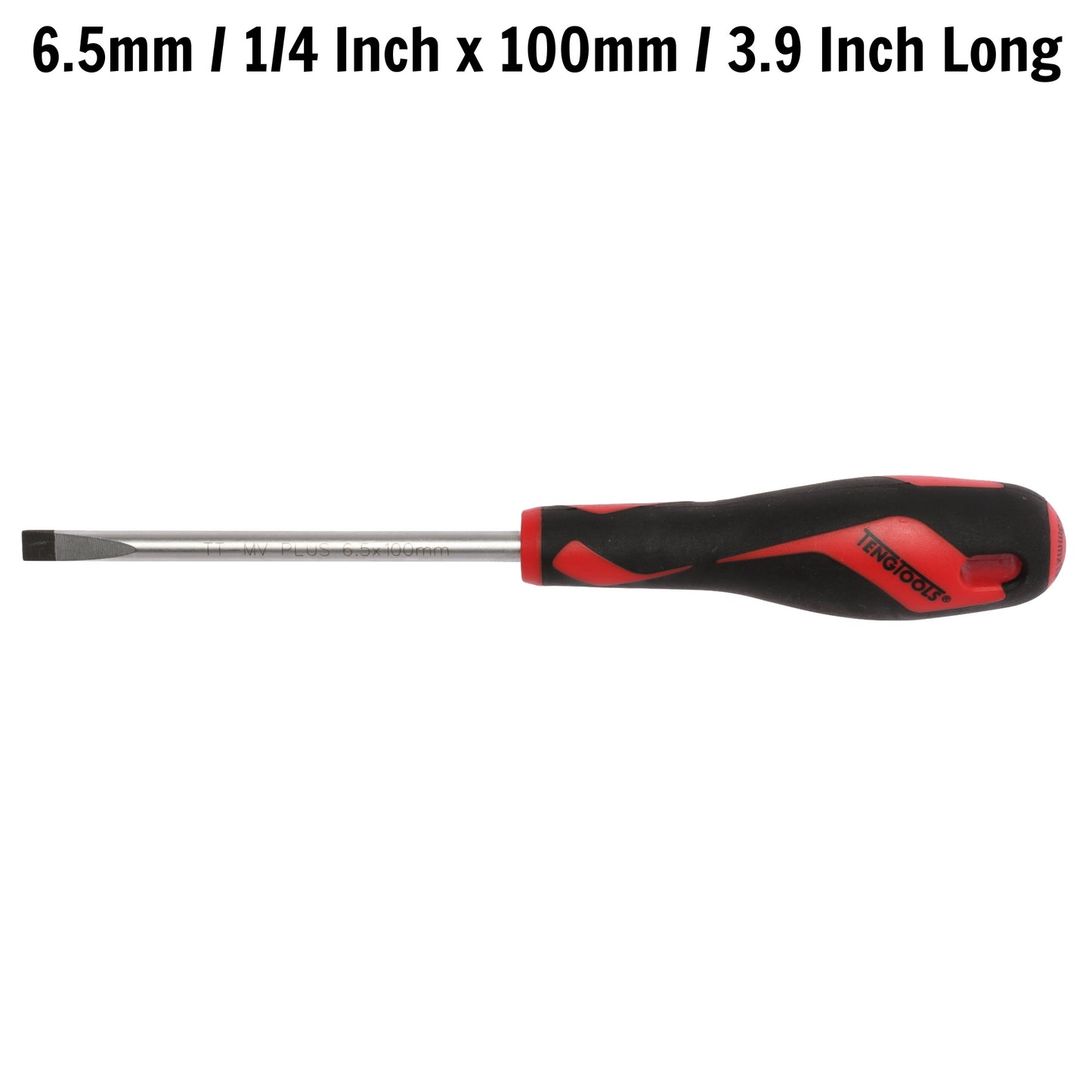 Teng Tools Tournevis à tête fendue de type plat de 6,5 mm / 1/4 pouce x 100 mm / 3,9 pouces de long - MD928N4 