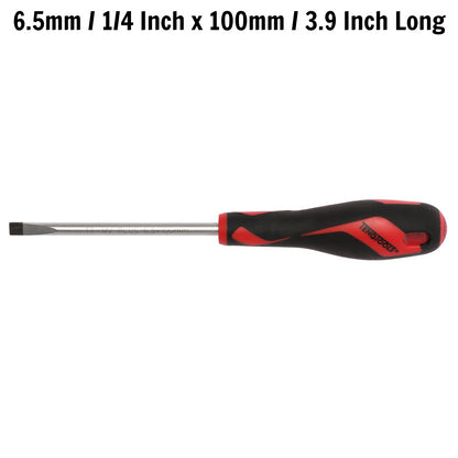 Teng Tools Tournevis à tête fendue de type plat de 6,5 mm / 1/4 pouce x 100 mm / 3,9 pouces de long - MD928N4 