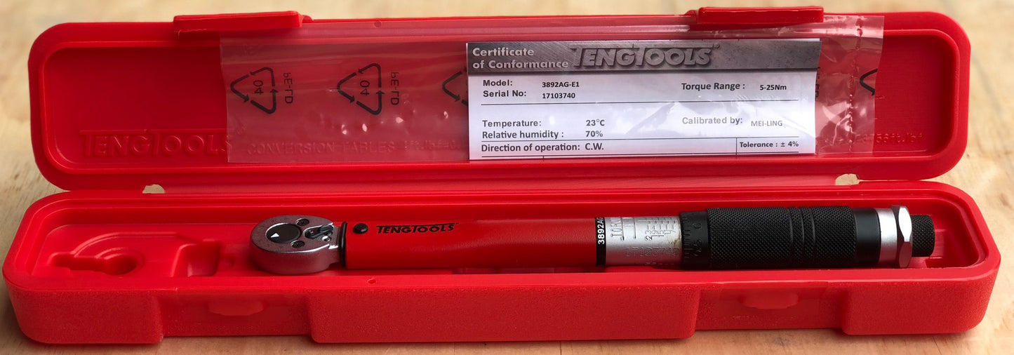 Teng Tools 3892UAG-E1 Llave dinamométrica con accionamiento de 3/8 de pulgada, 40-250 in-lb