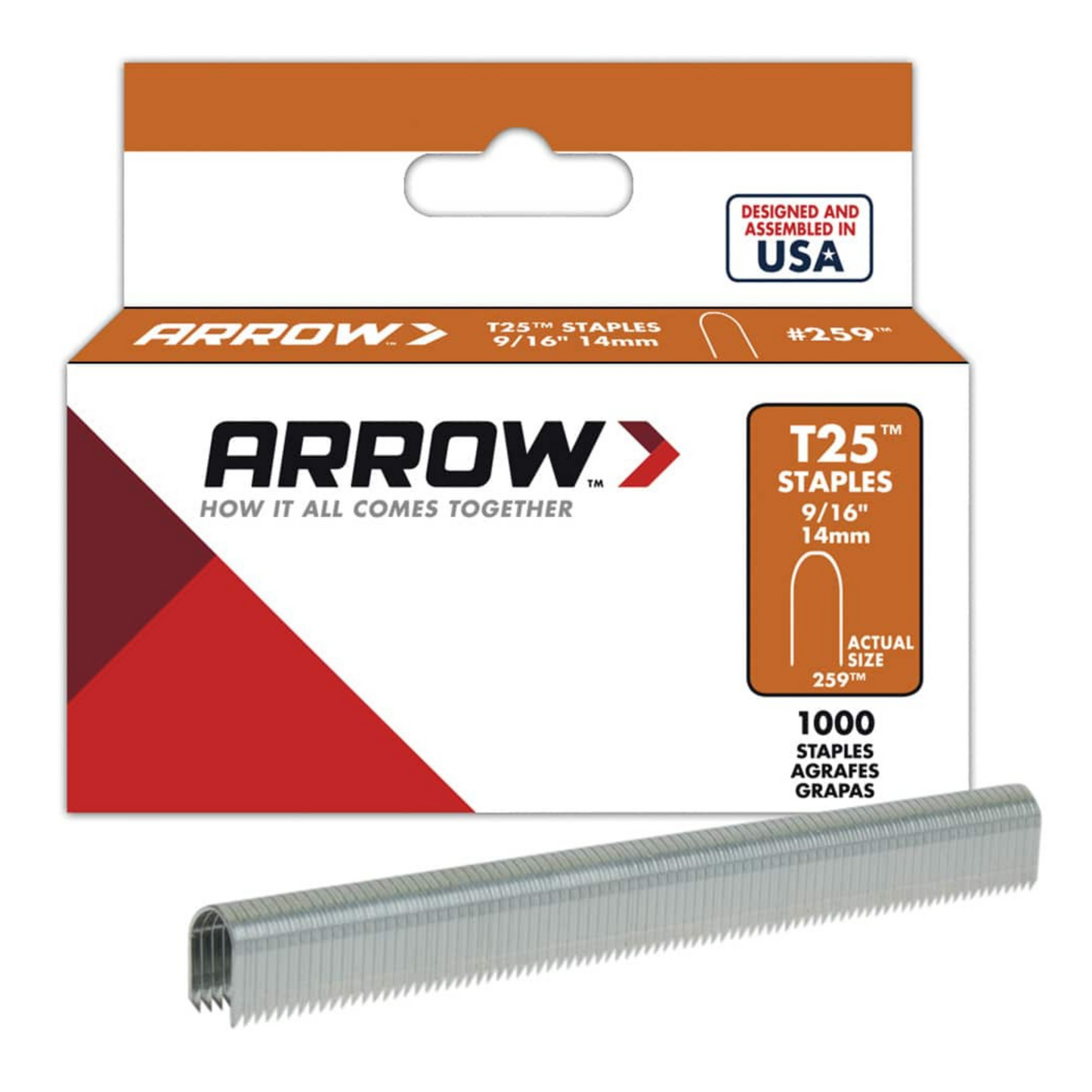 Arrow Fastener 25916 T25 Staples 9/16"1000/Pk - 5 per BOX - 259