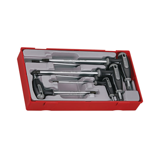 Juego de destornilladores de llave Torx (TX) con mango en T de 7 piezas Teng Tools con extremos TPX (TX10 a TX40) - TTTX7