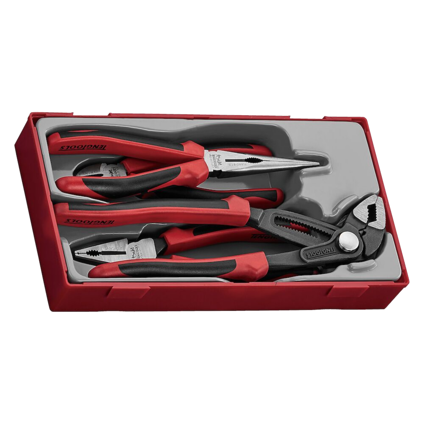 Teng Tools 4 Piece Q Plier Tool Tray (Side Cutters, Linesman, Long Nose, Slip Joint) - TT440-TQ
