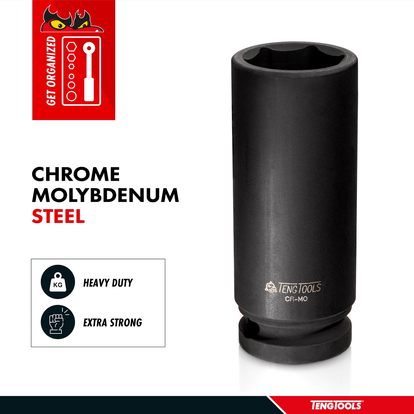 Teng Tools Douille à choc en molybdène chromé 3/4" 6 points SAE profond 1/2" | Outil mécanique | Outil à main - 920224