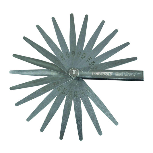 Teng Tools Jeu de jauges d'épaisseur à 20 lames de qualité professionnelle pour mesurer la largeur/épaisseur de l'écart – FG21