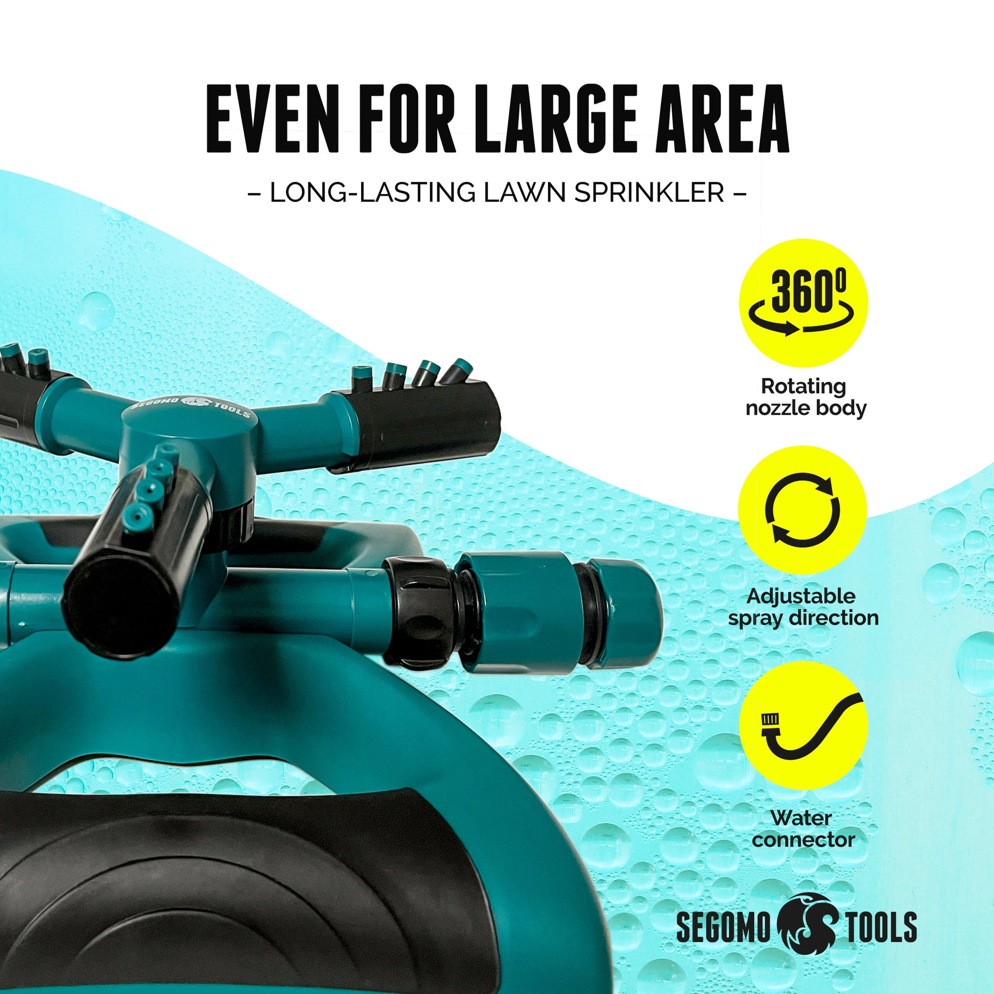 garden water sprayer automatic Segomo Tools 360 Degree Automatic Rotating Garden Lawn Water Sprinkler