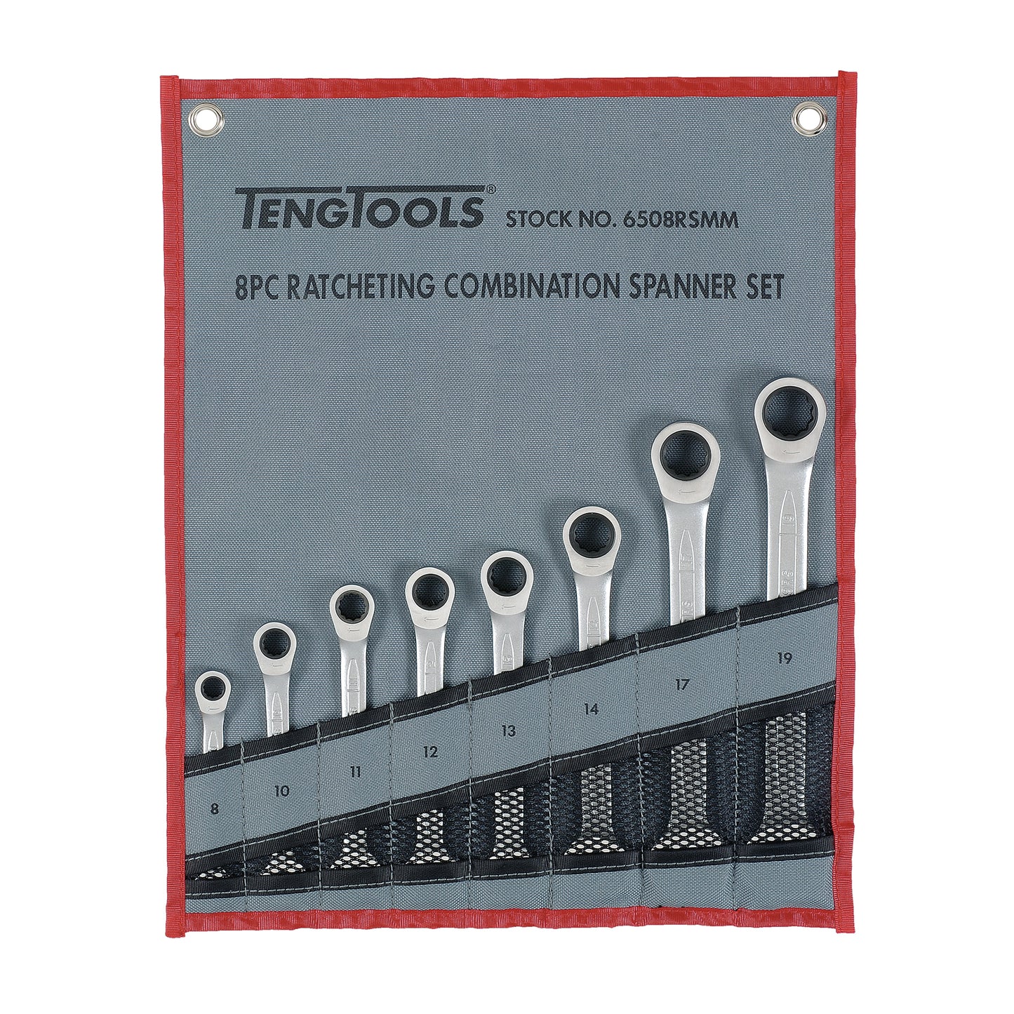 Teng Tools - Jeu de 8 clés mixtes à cliquet 8 mm - 19 mm - 6508RSMM