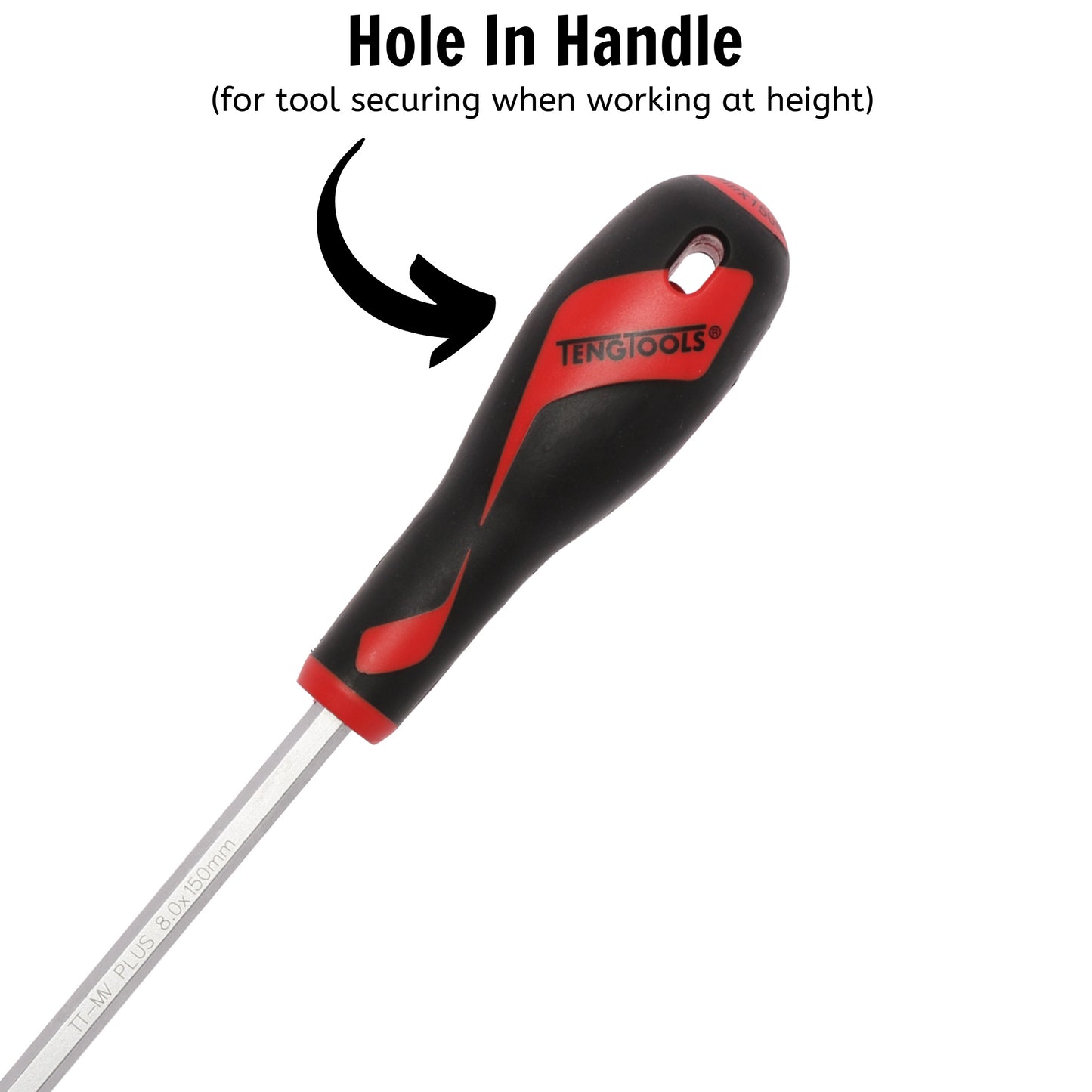 Teng Tools Destornillador de cabeza ranurada de tipo plano de 8 mm / 5/16 pulgadas x 150 mm / 5,9 pulgadas de largo - MD934N 