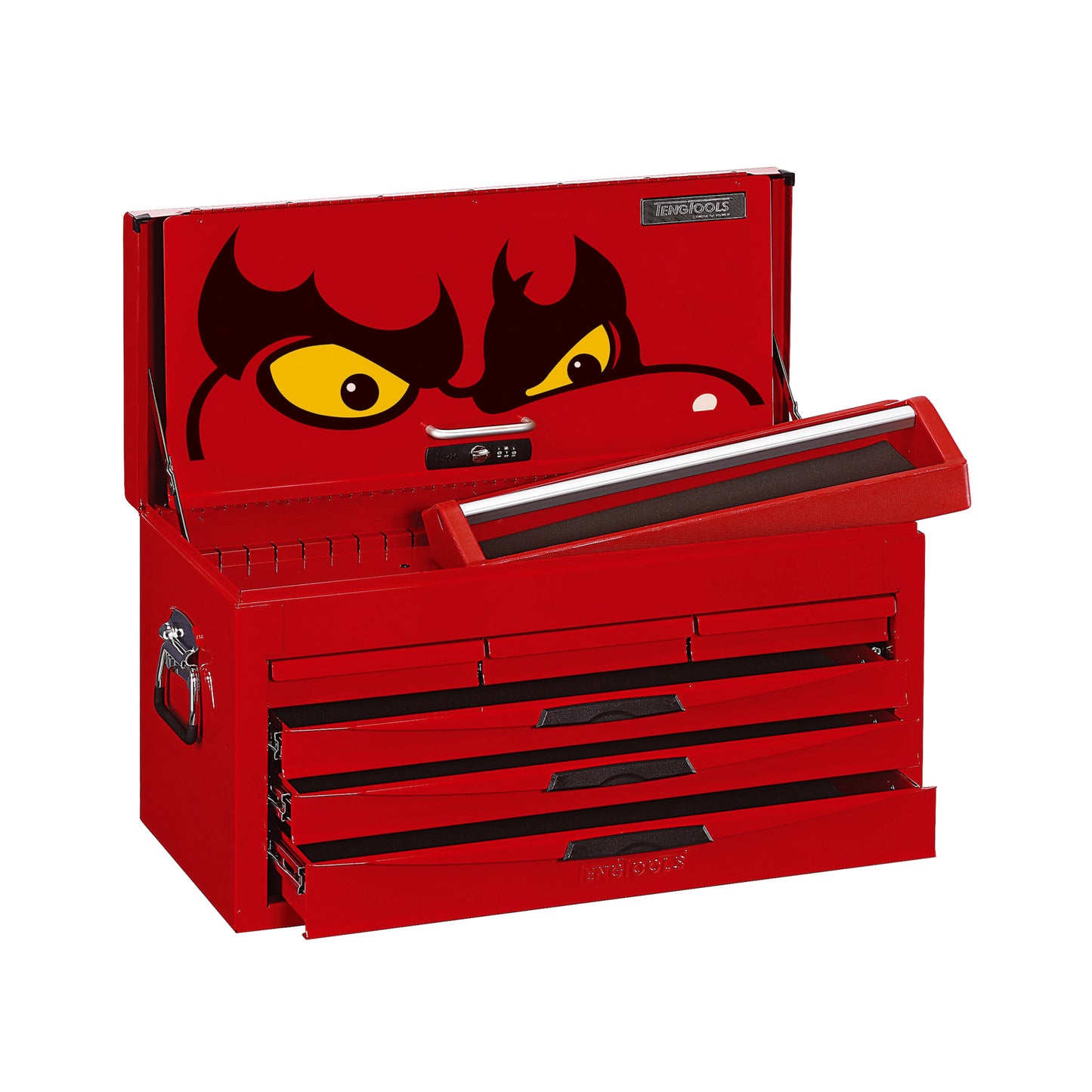 Caja superior serie N roja con cerradura de acero profesional de 6 cajones Teng Tools - TC806NF