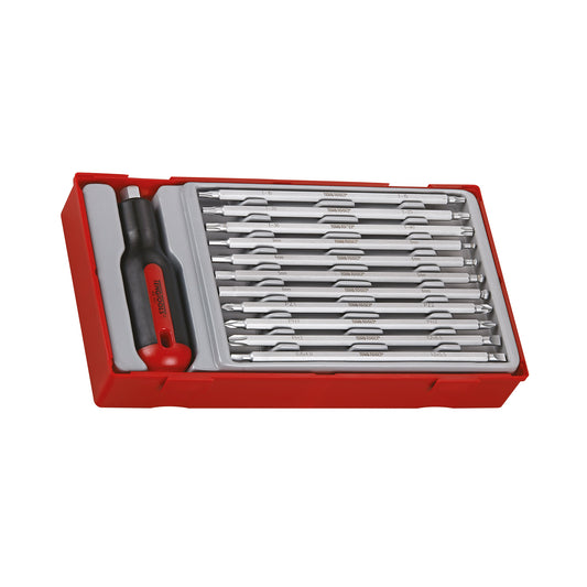 Juego de destornilladores intercambiables Teng Tools de 12 piezas (Torx, Hex, PH y plano regular) - TTMD12D