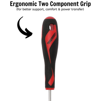 Teng Tools Tournevis à tête fendue de type plat de 3,5 mm / 9/64 pouces x 100 mm / 3,9 pouces de long - MD916N1