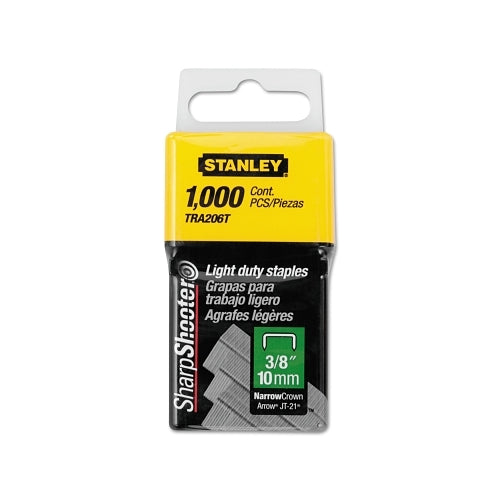 Stanley Light-Duty Staples, 3/8 Inches L X 29/64 Inches W, Pk 1000 - 5 per BX - TRA206T