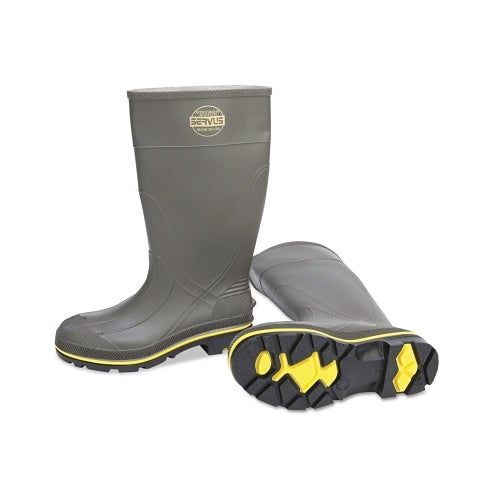 Servus Pro Knee-Length Pvc Boot With Steel Toe,  Gray/Yellow/Black - 1 per PR