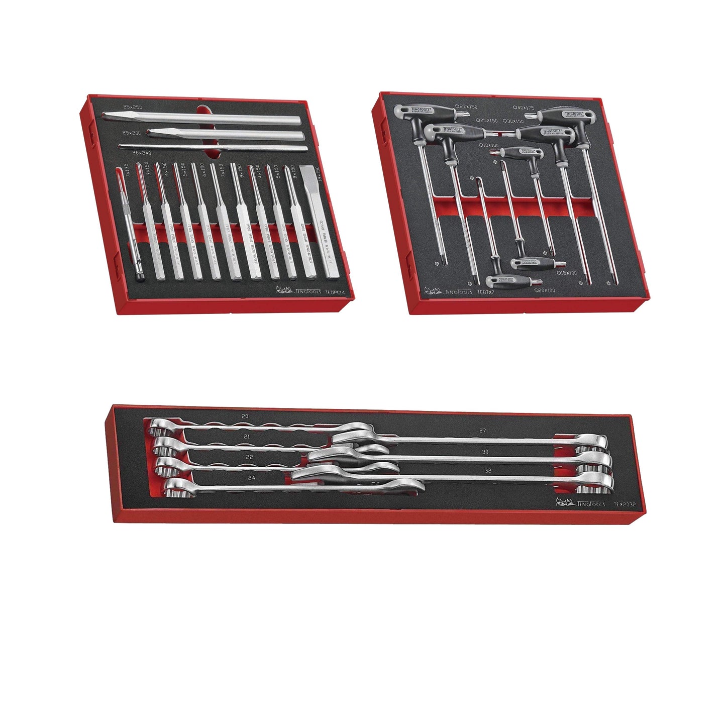 Teng Tools Kit completo de herramientas manuales generales de espuma EVA mixta de 240 piezas (Mega paquete 2) - TCW707EV-KIT3 