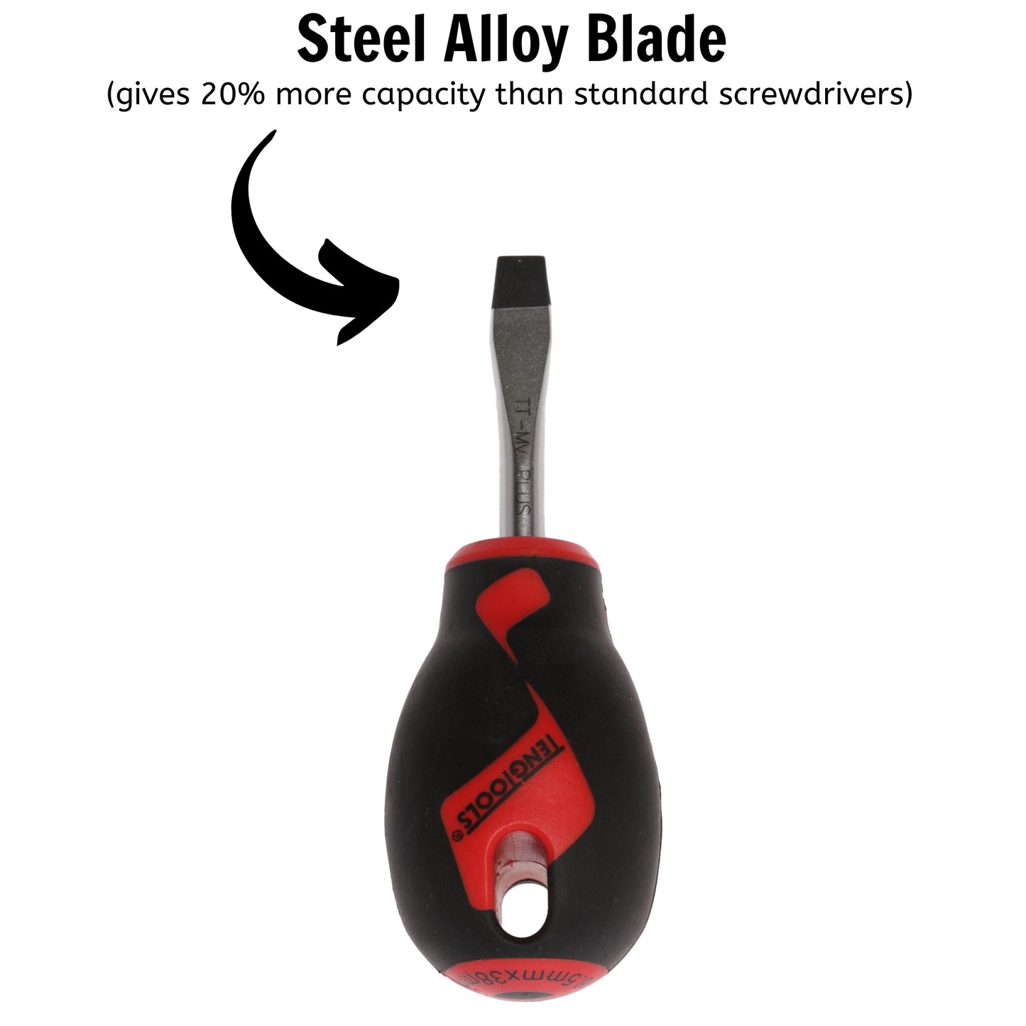 Teng Tools Destornillador de cabeza ranurada de tipo plano de 6,5 mm / 1/4 pulgadas x 38 mm / 1,5 pulgadas de largo - MD928N 