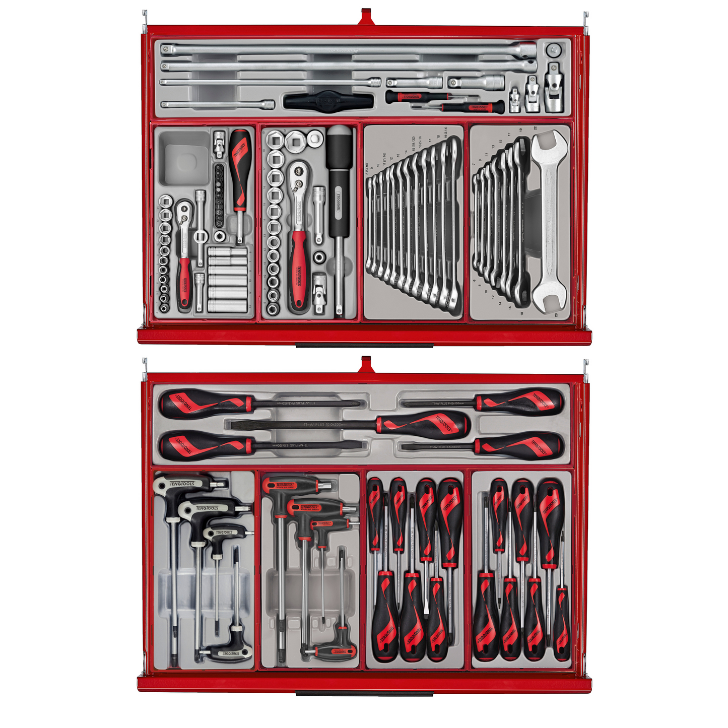Teng Tools 516 Piece PRO35 26 Inch Wide Red Mixed Mechanics General Hand Tool Kit - TKW26R516T