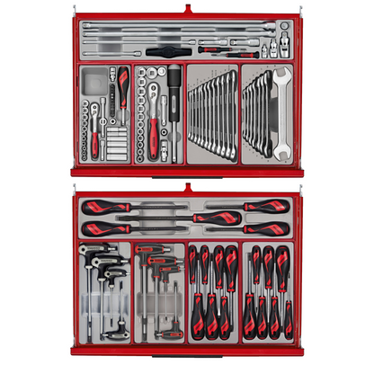 Teng Tools 516 Piece PRO35 26 Inch Wide Red Mixed Mechanics General Hand Tool Kit - TKW26R516T