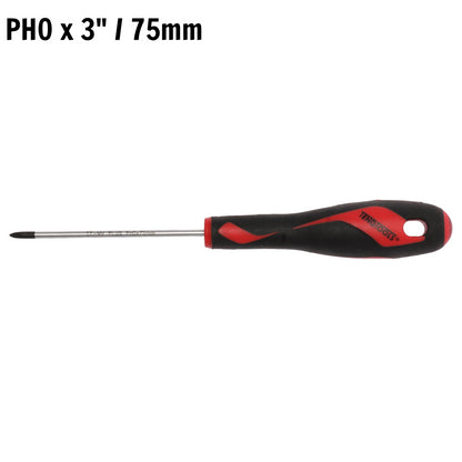 Teng Tools Destornillador Phillips de cabeza PH0 x 3 pulgadas/75 mm con mango ergonómico y cómodo - MD940N 
