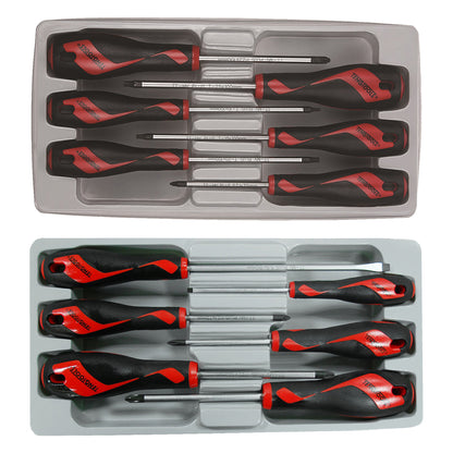 Juego de destornilladores Teng Tools de 12 piezas (PZ, TX, plano, PH) - MD906N2-KIT1