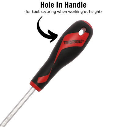 Teng Tools Destornillador de cabeza ranurada de tipo plano de 6,5 mm / 1/4 pulgadas x 150 mm / 5,9 pulgadas de largo - MD932N1 