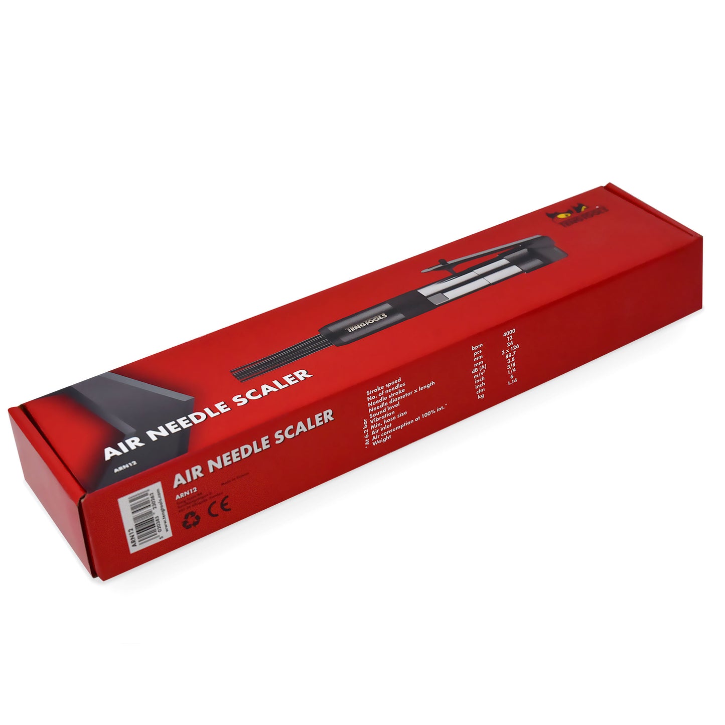 Escalador de aguja de aire neumático recto Teng Tools (para eliminar óxido, pintura y corrosión) - ARN12