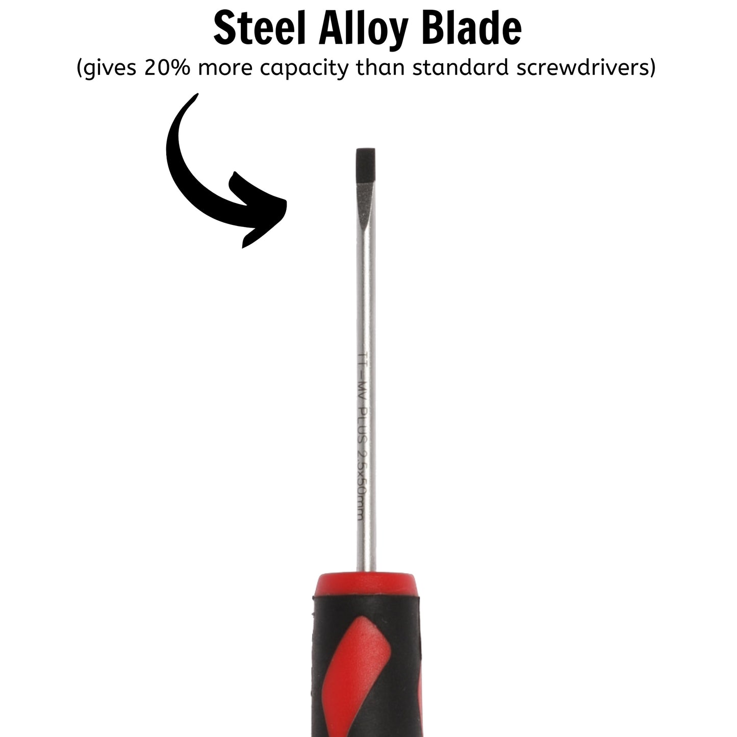 Teng Tools Tournevis à tête fendue de type plat de 2,5 mm / 3/32 pouces x 50 mm / 2 pouces de long - MD914N