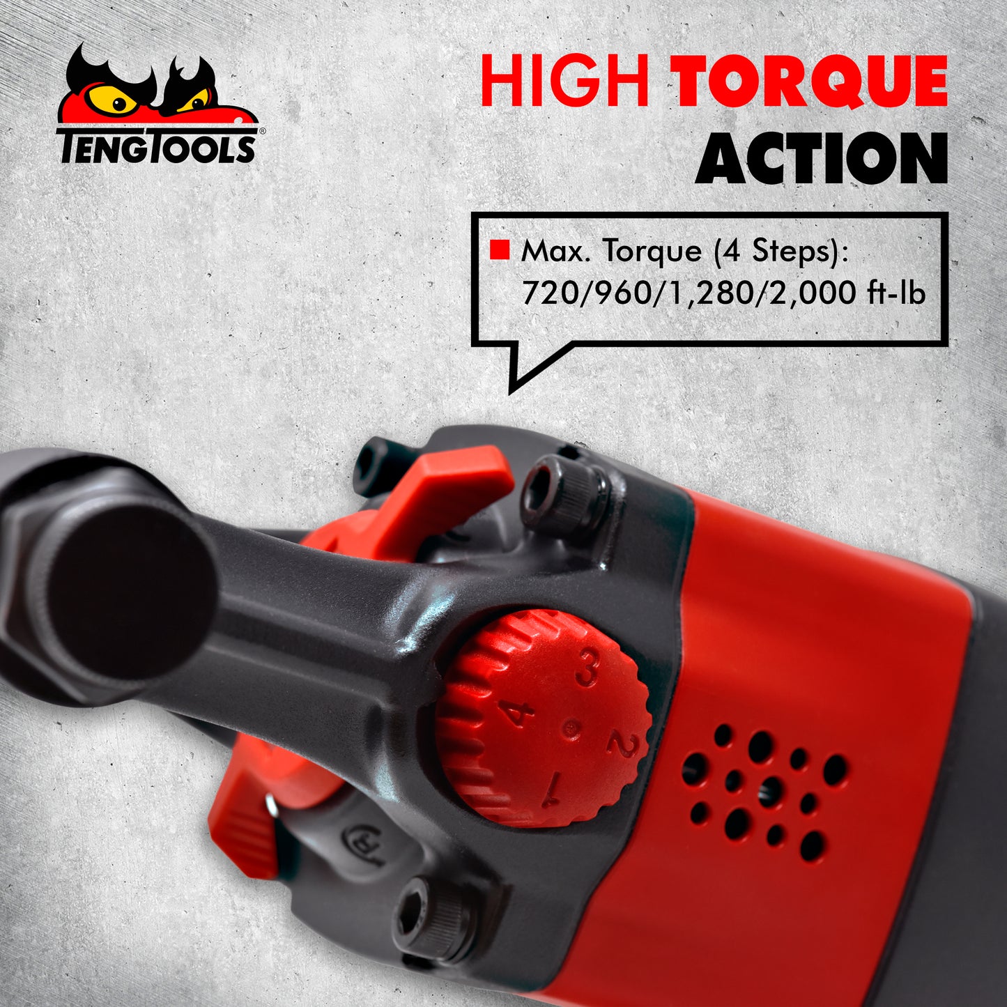 Teng Tools Clé à chocs pneumatique composite réversible robuste à entraînement carré de 1 pouce - ARWM11S
