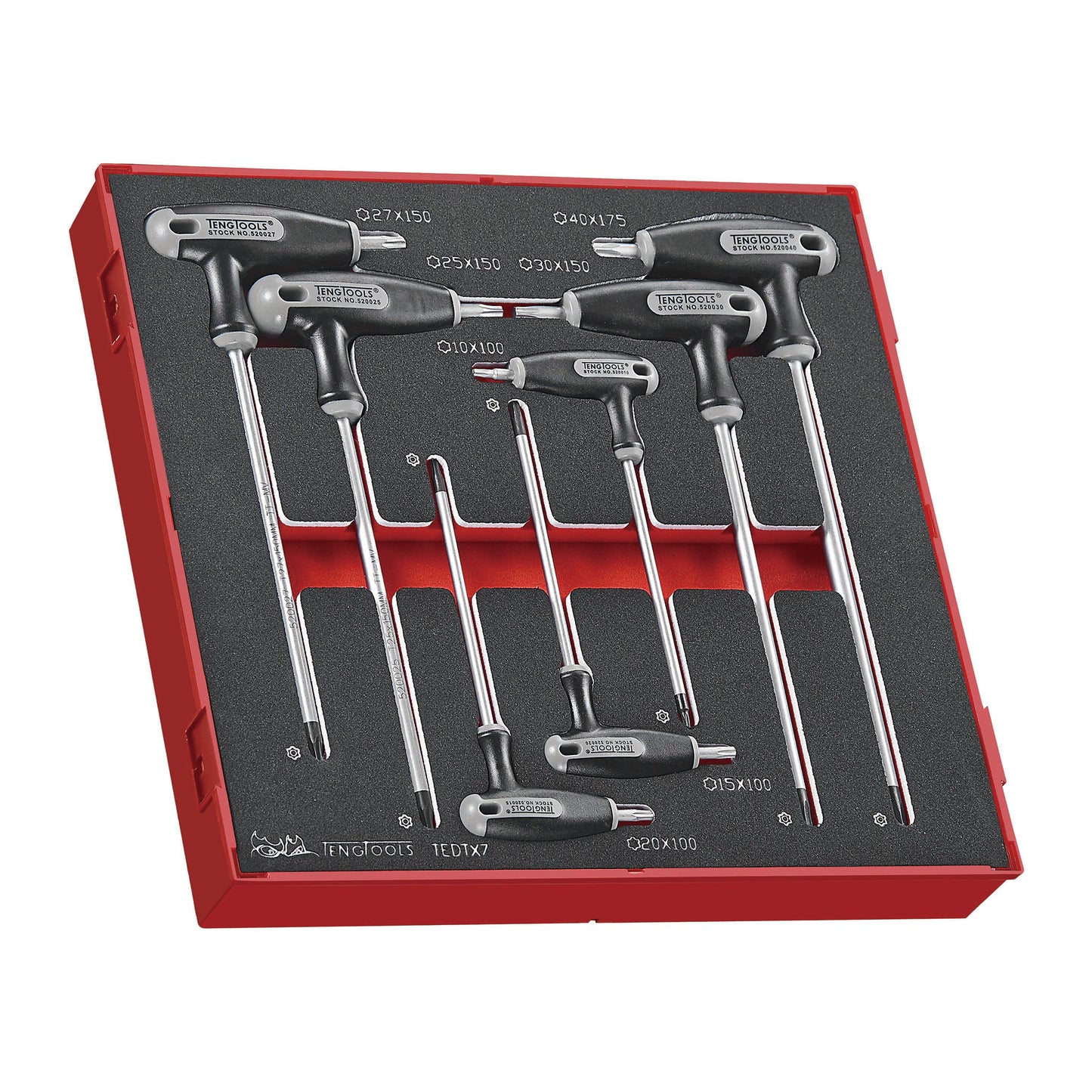 Teng Tools 94 Piece Torx Key, Torx Screwdriver & Bit Foam Kit - TC-6T-21