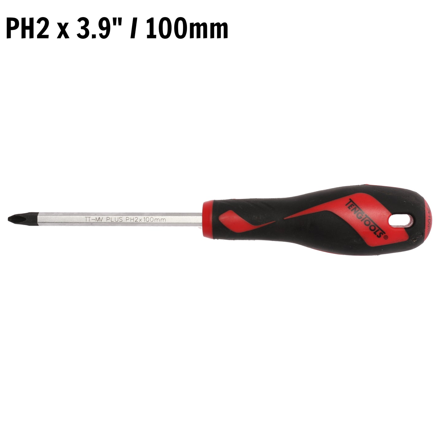 Teng Tools Destornillador Phillips de cabeza PH2 x 3,9 pulgadas/100 mm + mango ergonómico y cómodo - MD952N 
