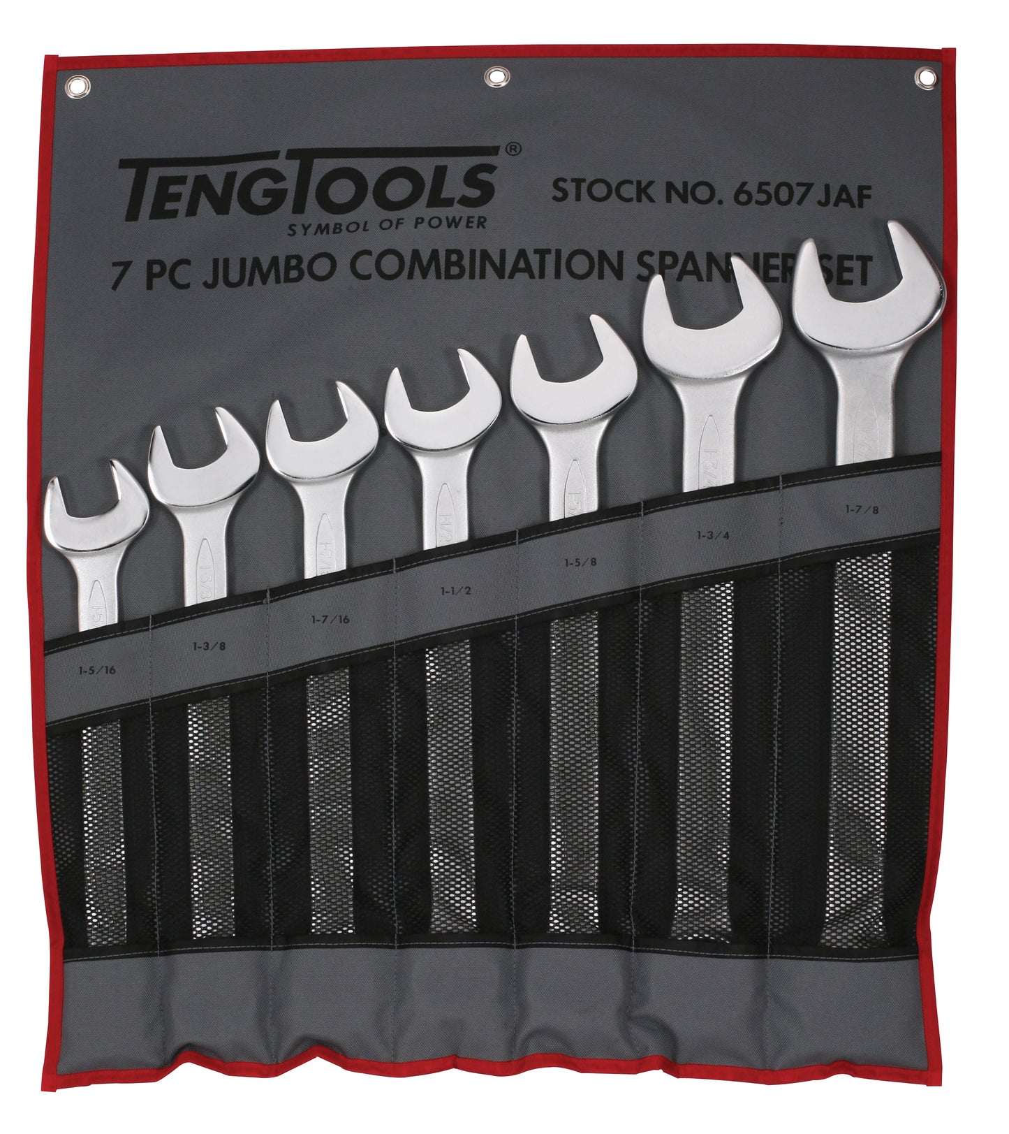 Juego de llaves combinadas SAE de 7 piezas y 12 puntas Teng Tools (1-5/16 pulgadas a 1-7/8 pulgadas) - 6507JAF