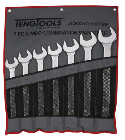 Juego de llaves combinadas SAE de 7 piezas y 12 puntas Teng Tools (1-5/16 pulgadas a 1-7/8 pulgadas) - 6507JAF