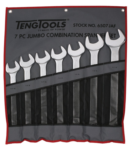Juego de llaves combinadas SAE de 7 piezas y 12 puntas Teng Tools (1-5/16 pulgadas a 1-7/8 pulgadas) - 6507JAF